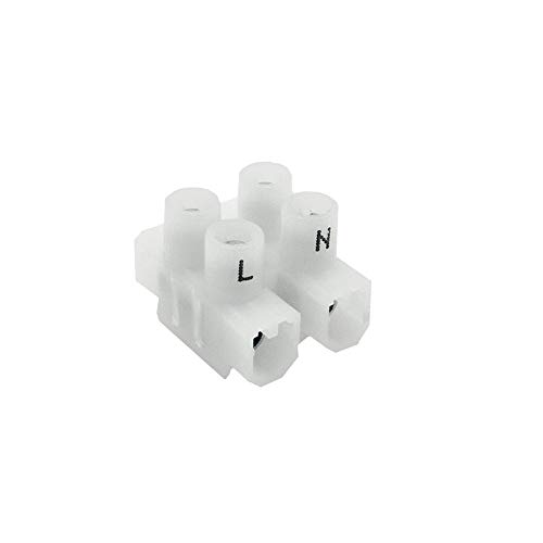 5 Stück Lüsterklemme Mini 1,5 mm² 2plg. 18x14x14 mm mit Beschriftung L+N 450V Leuchten Klemme von Christoph Palme Leuchten