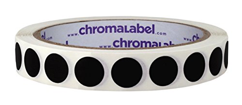 ChromaLabel - Ablösbare Klebepunkte zur Kennzeichnung - farbig - 1,3 cm (1/2“) - 1000 Aufkleber pro Rolle - Schwarz von ChromaLabel
