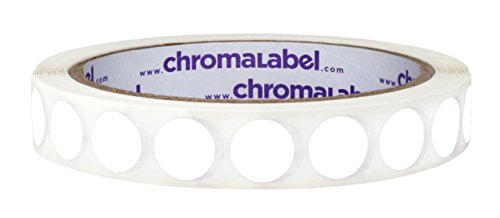 ChromaLabel - Ablösbare Klebepunkte zur Kennzeichnung - farbig - 1,3 cm (1/2“) - 1000 Aufkleber pro Rolle - Weiß von ChromaLabel
