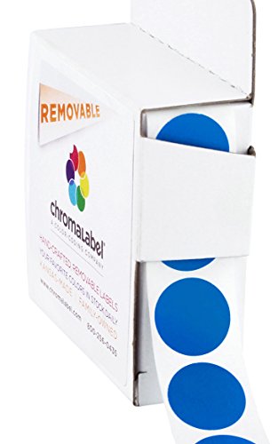 ChromaLabel - Ablösbare Klebepunkte zur Kennzeichnung - farbig - 1,9 cm (3/4“) - 1000 Stück pro Spenderbox - Dunkelblau von ChromaLabel