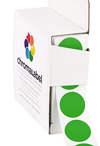 ChromaLabel - Ablösbare Klebepunkte zur Kennzeichnung - farbig - 1,9 cm (3/4“) - 1000 Stück pro Spenderbox - Grün von ChromaLabel