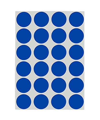 ChromaLabel - Ablösbare Klebepunkte zur Kennzeichnung - farbig - 1,9 cm (3/4“) - 1008 Stück - 24 Aufkleber pro Blatt - Dunkelblau von ChromaLabel