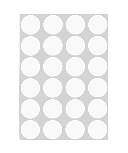 ChromaLabel - Ablösbare Klebepunkte zur Kennzeichnung - farbig - 1,9 cm (3/4“) - 1008 Stück - 24 Aufkleber pro Blatt - Weiß von ChromaLabel