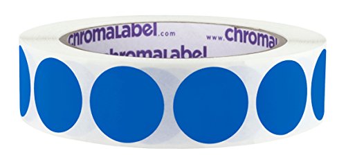 ChromaLabel - Ablösbare Klebepunkte zur Kennzeichnung - farbig - 2,5 cm (1“) - 1000 Stück pro Rolle - Dunkelblau von ChromaLabel