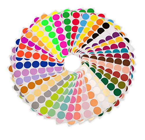 ChromaLabel - Aufkleber-Set mit Klebepunkten zur Kennzeichnung - versehen mit Permanentkleber - Set mit 38 verschiedenen Farben - 1,9 cm (3/4“) Durchmesser von ChromaLabel