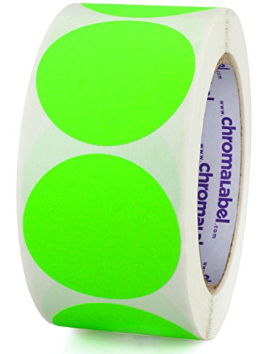 ChromaLabel Etiketten, 5 cm, entfernbar, 500 Stück 2" Diameter leuchtend grün von ChromaLabel