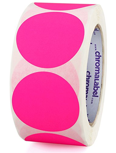 ChromaLabel - Klebepunkte zur Kennzeichnung - farbig - 5,1 cm (2“) Durchmesser - 500 Stück pro Rolle - Neonpink von ChromaLabel