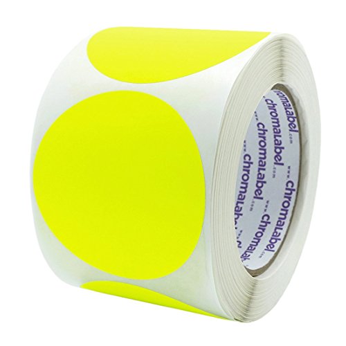 ChromaLabel - Klebepunkte zur Kennzeichnung - farbig - 7,6 cm (3“) Durchmesser - 500 Stück pro Rolle - Neongelb von ChromaLabel