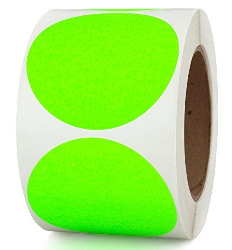 ChromaLabel - Klebepunkte zur Kennzeichnung - farbig - 7,6 cm (3“) Durchmesser - 500 Stück pro Rolle - Neongrün von ChromaLabel