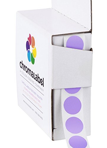 ChromaLabel - Klebepunkte zur Kennzeichnung - versehen mit Permanentkleber - farbig - 1,3 cm (1/2“) Durchmesser - 1000 Stück pro Spenderbox - Lavendelfarben von ChromaLabel