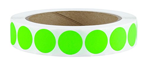 ChromaLabel - Klebepunkte zur Kennzeichnung - versehen mit Permanentkleber - farbig - 1,9 cm (3/4“) Durchmesser - 1000 Stück pro Rolle - Neongrün von ChromaLabel