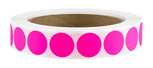 ChromaLabel - Klebepunkte zur Kennzeichnung - versehen mit Permanentkleber - farbig - 1,9 cm (3/4“) Durchmesser - 1000 Stück pro Rolle - Neonpink von ChromaLabel