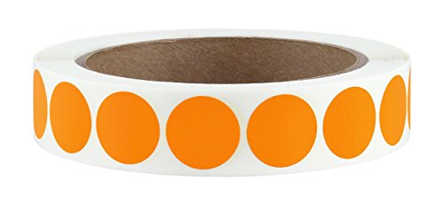 ChromaLabel - Klebepunkte zur Kennzeichnung - versehen mit Permanentkleber - farbig - 1,9 cm (3/4“) Durchmesser - 1000 Stück pro Rolle - Orange von ChromaLabel
