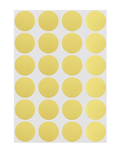 ChromaLabel - Klebepunkte zur Kennzeichnung - versehen mit Permanentkleber - farbig - 1,9 cm (3/4“) Durchmesser - 1008 Stück - 24 Aufkleber pro Blatt - Metallic-Goldfarben von ChromaLabel
