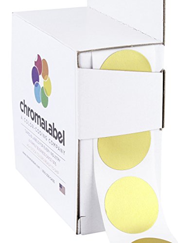 ChromaLabel - Klebepunkte zur Kennzeichnung - versehen mit Permanentkleber - farbig - 2,5 cm (1“) Durchmesser - 1000 Stück pro Spenderbox - Metallic-Goldfarben von ChromaLabel