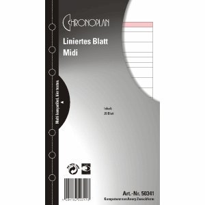 Chronoplan Linierte Blätter Midi VE=25 Blatt Chronoplan Linierte Blätter Midi VE=25 Blatt von Chronoplan