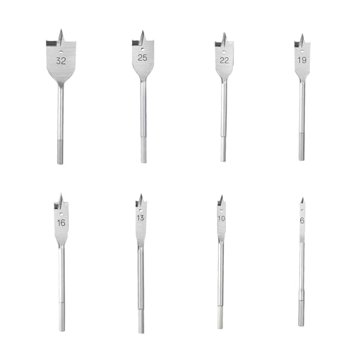 8tlg. Flachfräsbohrer Set, Ø 6-32 mm Spatenbohrer Set, 150mm Fräsbohrer Holz Lang, Flachfräs-Bohrer Set, Kohlenstoffstahl Flachholzbohrer Set, 1/4" Sechskantschaft, Flache Bit Set für Holzbearbeitung 8tlg. Flachfräsbohrer Set, Ø 6-32 mm Spatenbohrer Set, 150mm Fräsbohrer Holz Lang, Flachfräs-Bohrer Set, Kohlenstoffstahl Flachholzbohrer Set, 1/4" Sechskantschaft, Flache Bit Set für Holzbearbeitung von Chstarina