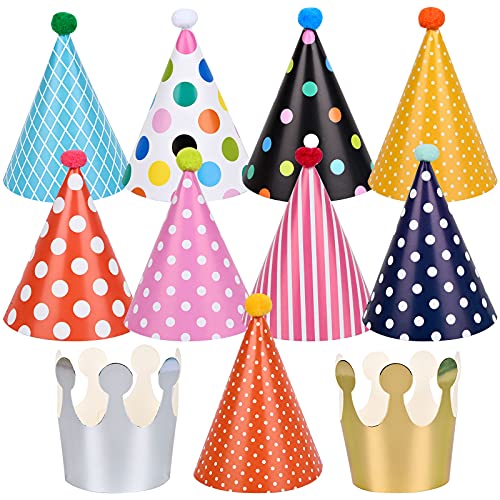 Chstarina 11 Stück Partyhüte zum Geburtstag mit Pompons, Partyhüte Party Kegel Hüte, Geburtstagshut Geburtstagskrone für Kinder, Geburtstagsfeier Dekoration für Kindergeburtstag Chstarina 11 Stück Partyhüte zum Geburtstag mit Pompons, Partyhüte Party Kegel Hüte, Geburtstagshut Geburtstagskrone für Kinder, Geburtstagsfeier Dekoration für Kindergeburtstag von Chstarina