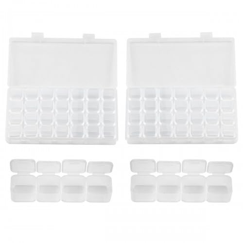 Chstarina 2 Stück 28 Fächer Sortierbox transparent, Aufbewahrungsbox mit Deckel, Kunststoff Sortierboxen für Kleinteile, Diamond Organizer Zubehör Boxen für Nägel, Strass, Perlen, Schmuck Chstarina 2 Stück 28 Fächer Sortierbox transparent, Aufbewahrungsbox mit Deckel, Kunststoff Sortierboxen für Kleinteile, Diamond Organizer Zubehör Boxen für Nägel, Strass, Perlen, Schmuck von Chstarina