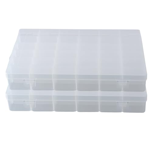 Chstarina 2 Stück 36 Gitter Sortierboxen für Kleinteile, aufbewahrungsbox mit verstellbaren trennwänden, aufbewahrungsbox schmuck plastik, sortierbox schmuck für Kunsthandwerk, Schmuck, Angelzubehör Chstarina 2 Stück 36 Gitter Sortierboxen für Kleinteile, aufbewahrungsbox mit verstellbaren trennwänden, aufbewahrungsbox schmuck plastik, sortierbox schmuck für Kunsthandwerk, Schmuck, Angelzubehör von Chstarina
