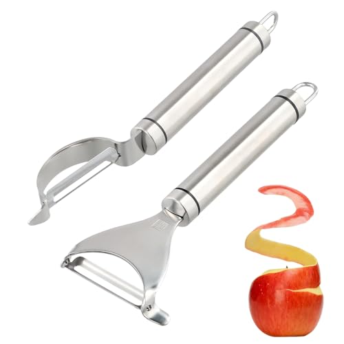 Chstarina 2Pcs Sparschäler Set, Kartoffelschäler und Gemüseschäler, Spargelschäler, Y & I-förmiges Gemüsemesser aus Edelstahl, Universalschäler für Obst,Tomaten, Karotten Chstarina 2Pcs Sparschäler Set, Kartoffelschäler und Gemüseschäler, Spargelschäler, Y & I-förmiges Gemüsemesser aus Edelstahl, Universalschäler für Obst,Tomaten, Karotten von Chstarina