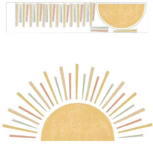 Chstarina Wandtattoo Sonne Wandaufkleber, Boho Sonne Wandsticker, Selbstklebend Wandtattoo für Babyzimmer Kinderzimmer Mädchen Junge Schlafzimmer Wohnzimmer Wanddeko von Chstarina