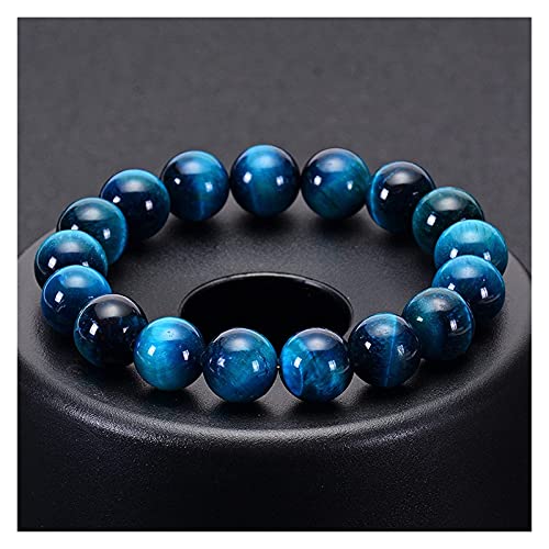 Chtom Armband perlen, 6mm 8mm 10mm Lake blau Tiger Augen perlen Armband männer naturstein braslet für Mann handgemachte lässig schmuck (Color : 6mm, Size : 19cm) von Beapet