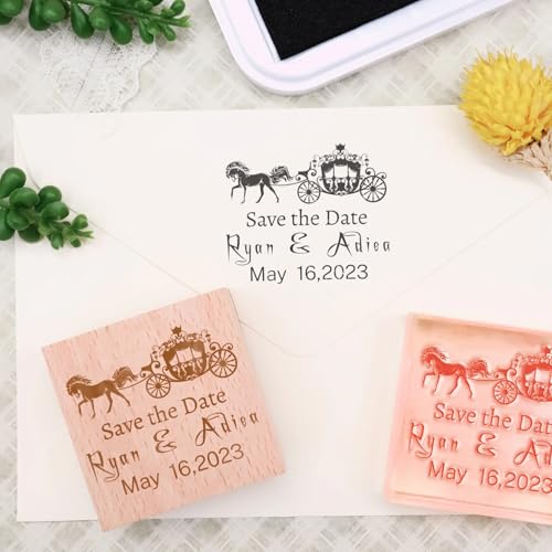 Custom Wedding Save The Date Gummistempel - Hochzeitsdatum und -ort, Hochzeitsstempel für Paare, Save The Date Karten von Chu6an6d