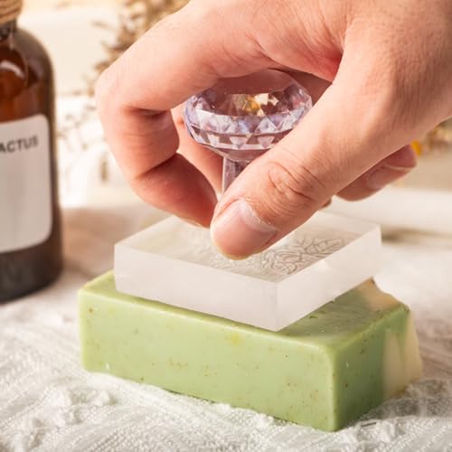Personalisierter, handgefertigter Seifenstempel – Acryl-Seifenstempel mit Griff, Editionsmuster, Seife, Textseife, Prägung, DIY Kunst Handwerk Herstellung von Chu6an6d