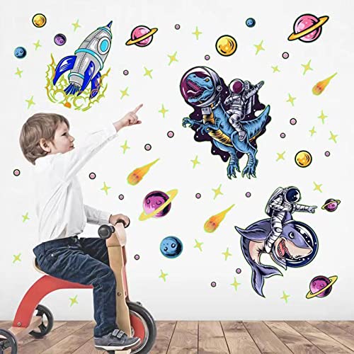 Wandtattoo Kinderzimmer Leuchtender Planeten, Leuchtsterne Wandaufkleber Jungenzimmer, Raum Astronaut Leuchtsticker, Leucht Aufkleber Selbstklebend, Babyzimmer Deko Wandsticker Geschenke für Junge Wandtattoo Kinderzimmer Leuchtender Planeten, Leuchtsterne Wandaufkleber Jungenzimmer, Raum Astronaut Leuchtsticker, Leucht Aufkleber Selbstklebend, Babyzimmer Deko Wandsticker Geschenke für Junge von Chuainxin