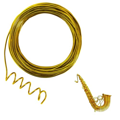 15.5 Meter Gold Aluminium Basteldraht, 12 Gauge 2mm Dicke Bildhauerei Draht, Armatur Draht für Bildhauerei, Biegsamer Metalldraht für die Herstellung von Puppen Skelett, DIY-Handwerk 15.5 Meter Gold Aluminium Basteldraht, 12 Gauge 2mm Dicke Bildhauerei Draht, Armatur Draht für Bildhauerei, Biegsamer Metalldraht für die Herstellung von Puppen Skelett, DIY-Handwerk von Chudeng