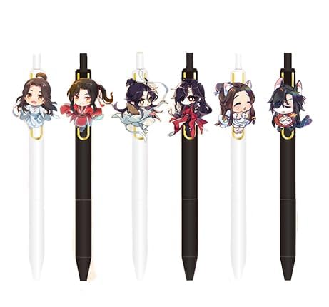 Chukamalilayi Anime Tian Guan Ci Fu Gel Ink Pen 0.5 Xie lian Kugelschreiber Hua Cheng Stift Bürobedarf für Erwachsene Studenten (Set E (6 Stück)) von Chukamalilayi