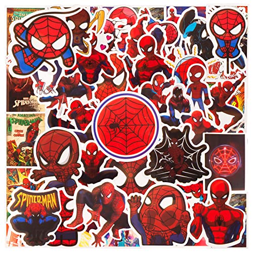 50 Stück Spider Sticker Kinder, Personalisierte Aufkleber Kinder, Anime Sticker Set, wasserdichte Sticker, für Scrapbook, Laptop, Fotoalbum, Skateboard von Chukua
