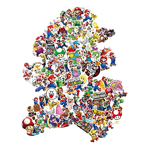 Chukua 100 Stück Ma-rio Sticker Kinder, Personalisierte Aufkleber Kinder, Anime Sticker Set, Wasserdichte Kawaii Sticker, für Scrapbook, Laptop, Fotoalbum, Skateboard, Motorrad, Auto von Chukua