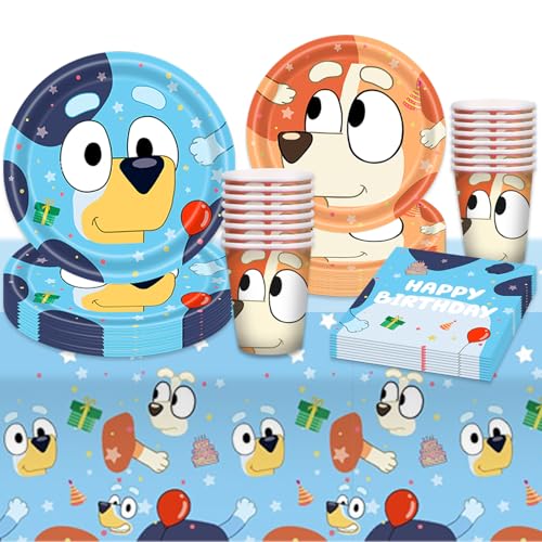 Chukua Blue- Y Pappteller Kindergeburtstag Deko Jungen Mädchen- Blau Dog Geburtstag Geschirr Set Hund Geburtstagsdeko Partygeschirr Party Supplies Deko Tischdecke Servietten Teller Tassen 10 Gäste Chukua Blue- Y Pappteller Kindergeburtstag Deko Jungen Mädchen- Blau Dog Geburtstag Geschirr Set Hund Geburtstagsdeko Partygeschirr Party Supplies Deko Tischdecke Servietten Teller Tassen 10 Gäste von Chukua