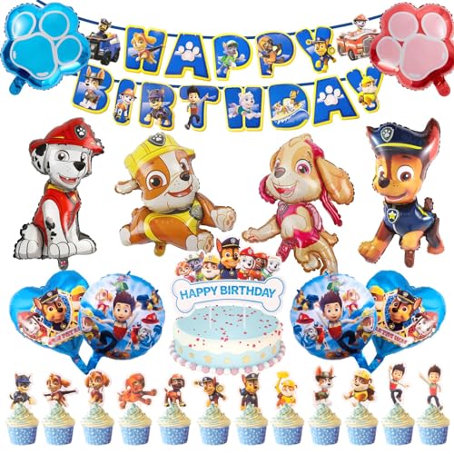 Chukua Paw Luftballon Geburtstag Deko Jungen Mädchen - Dog Geburtstagsdeko Girlande Ballon Geburtstag Deko Folienballons Happy Birthday Banner Cake Topper für Kindergeburtstag Party Deko Chukua Paw Luftballon Geburtstag Deko Jungen Mädchen - Dog Geburtstagsdeko Girlande Ballon Geburtstag Deko Folienballons Happy Birthday Banner Cake Topper für Kindergeburtstag Party Deko von Chukua