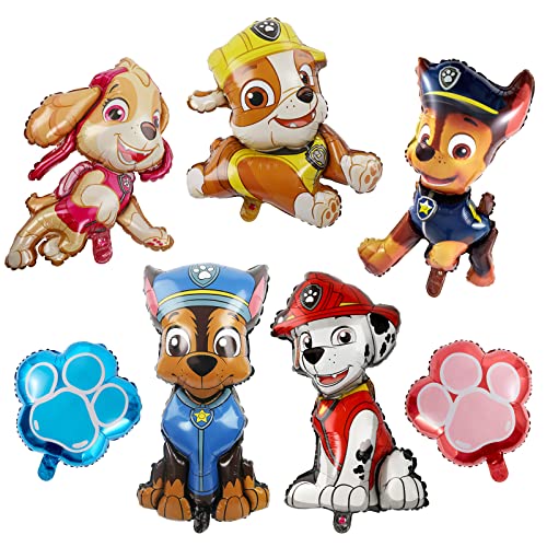 ballon Chukua 9PCS Paw Luftballons Geburtstag Hund Patrol Party Deko Jungen Mädchen Girlande Geburtstagsdeko mit Skye Marshall Chase Rubble Folienballons für Paw Thema Kindergeburtstag Party Deko von Chukua