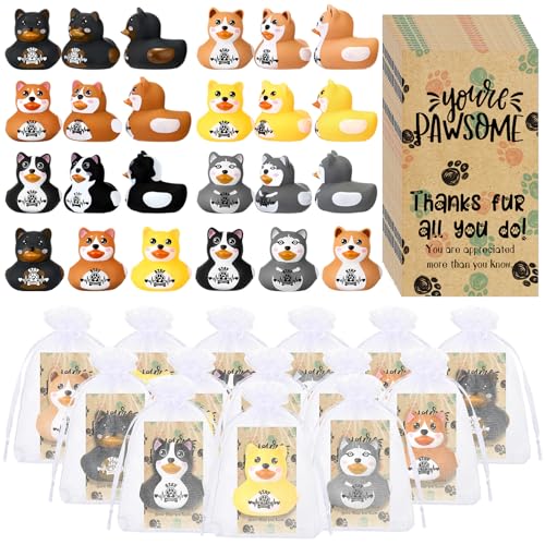 Chunful 12 Set 2025 Tierarzt-Woche Wertschätzungsgeschenk Hund Gummienten Gummiente Hund mit "You're Pawsome"-Kartententasche, Dankeschön-Geschenk für Tierärzte, Ärzte, Krankenschwestern, Kollegen Chunful 12 Set 2025 Tierarzt-Woche Wertschätzungsgeschenk Hund Gummienten Gummiente Hund mit "You're Pawsome"-Kartententasche, Dankeschön-Geschenk für Tierärzte, Ärzte, Krankenschwestern, Kollegen von Chunful