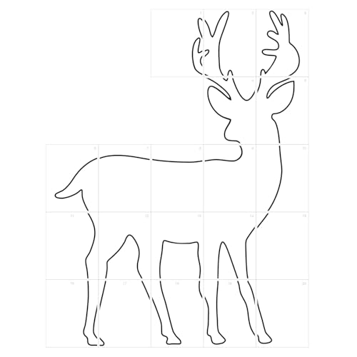 Chunful 130 cm große Weihnachts-Rentier-Schablonen zum Bemalen, riesige, wiederverwendbare Weihnachtswandschablone für Garten, Holzzaun, Garagentore, Urlaub, DIY, Heimdekoration Chunful 130 cm große Weihnachts-Rentier-Schablonen zum Bemalen, riesige, wiederverwendbare Weihnachtswandschablone für Garten, Holzzaun, Garagentore, Urlaub, DIY, Heimdekoration von Chunful