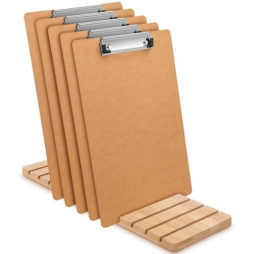 Chunful Bambus-Klemmbrett-Halter, 12 Fächer, Klemmbrett-Organizer, Ständer, 15 x 40 cm, Aufbewahrungsregal, Dokumentenständer, Menü-Display, Quittungshalter für Büro, Zuhause, Klassenzimmer, keine von Chunful