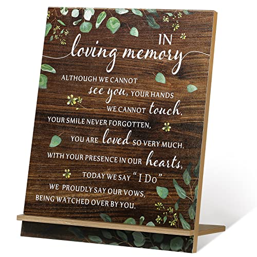 Chunful Gedenktischschild für Hochzeit, Acryl-Holz, Hochzeitsschilder, Trauergeschenk in liebevoller Erinnerung, Hochzeitsschild, Hochzeitsschild für Hochzeitsgeschenk, Jubiläen, Treffen (Grün) von Chunful