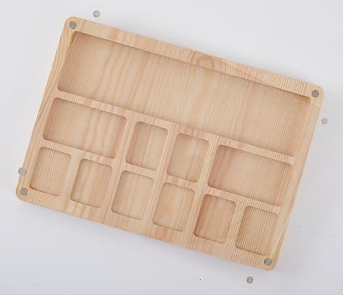 Chunful Perlen-Sortiertablett mit Schaufel, Holztablett mit magnetischem Acryl-Deckel und integrierter Samtmatte, Perlenbretter für Schmuck-Armbandherstellung, 12 Fächer von Chunful