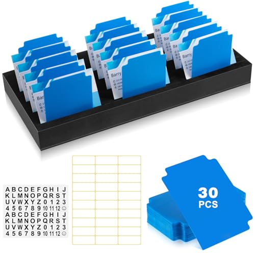 Chunful Schaumstoff-Namensschildhalter-Set (für 30 Abzeichen), Ausweis-Organizer mit 30 Karteikarten und A-Z Tab-Alphabet-Aufklebern, Namensschildhalter für Schreibtisch, Büro, Schule, Geschäft, 34 x von Chunful