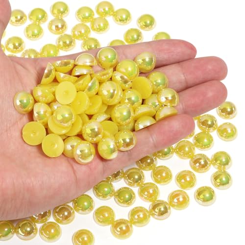 Chuyau 12 mm gelbe AB-Perlen mit flacher Rückseite, runde Halbperlen für Bastelarbeiten, Scrapbooking, Crocs, Schuhe, Kleidung, Becher, Nägel, Hochzeit, Kunst, Dekoration, 250 Stück Chuyau 12 mm gelbe AB-Perlen mit flacher Rückseite, runde Halbperlen für Bastelarbeiten, Scrapbooking, Crocs, Schuhe, Kleidung, Becher, Nägel, Hochzeit, Kunst, Dekoration, 250 Stück von Chuyau