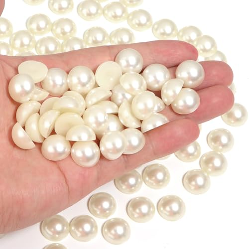 Chuyau 150 Stück 14 mm cremeweiße Perlen mit flacher Rückseite zum Basteln von Schmuckherstellung, runde Halbperlen für die Herstellung von DIY, Scrapbooking, Crocs, Schuhe, Kleidung, Becher, Nägel Chuyau 150 Stück 14 mm cremeweiße Perlen mit flacher Rückseite zum Basteln von Schmuckherstellung, runde Halbperlen für die Herstellung von DIY, Scrapbooking, Crocs, Schuhe, Kleidung, Becher, Nägel von Chuyau