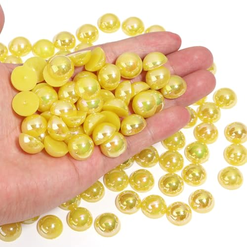 Chuyau 150 Stück gelbe AB-Perlen mit flacher Rückseite zum Basteln von Schmuckherstellung, runde Halbperlen für Bastelarbeiten, Scrapbooking, Crocs, Schuhe, Kleidung, Becher, Nägel, Hochzeit Chuyau 150 Stück gelbe AB-Perlen mit flacher Rückseite zum Basteln von Schmuckherstellung, runde Halbperlen für Bastelarbeiten, Scrapbooking, Crocs, Schuhe, Kleidung, Becher, Nägel, Hochzeit von Chuyau