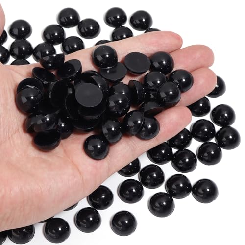 Chuyau 150 Stück schwarze Perlen mit flacher Rückseite, 14 mm, zum Basteln, für Schmuckherstellung, runde Halbperlen, für Bastelarbeiten, Scrapbooking, Crocs, Schuhe, Kleidung, Becher, Nägel, Hochzeit Chuyau 150 Stück schwarze Perlen mit flacher Rückseite, 14 mm, zum Basteln, für Schmuckherstellung, runde Halbperlen, für Bastelarbeiten, Scrapbooking, Crocs, Schuhe, Kleidung, Becher, Nägel, Hochzeit von Chuyau