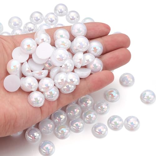 Chuyau 150 Stück weiße AB-Perlen mit flacher Rückseite zum Basteln von Schmuckherstellung, runde Halbperlen für Bastelarbeiten, Scrapbooking, Crocs, Schuhe, Kleidung, Becher, Nägel, Hochzeit Chuyau 150 Stück weiße AB-Perlen mit flacher Rückseite zum Basteln von Schmuckherstellung, runde Halbperlen für Bastelarbeiten, Scrapbooking, Crocs, Schuhe, Kleidung, Becher, Nägel, Hochzeit von Chuyau