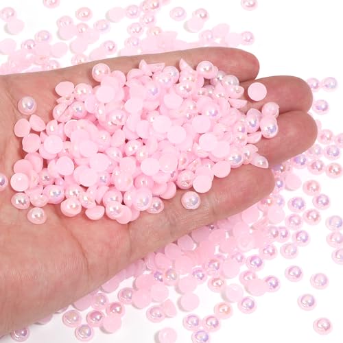 Chuyau 1500 Stück 6 mm rosa AB-Perlen mit flacher Rückseite zum Basteln von Schmuckherstellung, runde Halbperlen für die Herstellung von Sammelalben, Crocs, Schuhen, Kleidung, Bechern, Nägeln Chuyau 1500 Stück 6 mm rosa AB-Perlen mit flacher Rückseite zum Basteln von Schmuckherstellung, runde Halbperlen für die Herstellung von Sammelalben, Crocs, Schuhen, Kleidung, Bechern, Nägeln von Chuyau