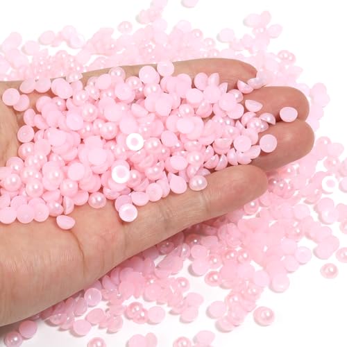 Chuyau 1500 Stück 6 mm rosa Perlen mit flacher Rückseite zum Basteln von Schmuckherstellung, runde Halbperlen für die Herstellung von Sammelalben, Crocs, Schuhen, Kleidung, Bechern, Nägeln Chuyau 1500 Stück 6 mm rosa Perlen mit flacher Rückseite zum Basteln von Schmuckherstellung, runde Halbperlen für die Herstellung von Sammelalben, Crocs, Schuhen, Kleidung, Bechern, Nägeln von Chuyau